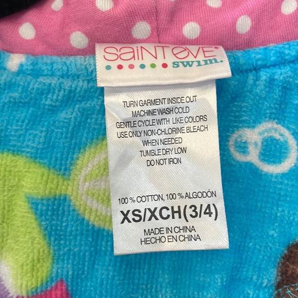 Toddler blue Mermaid hooded swim robe Size XS (3/4) - Picture 9 of 9